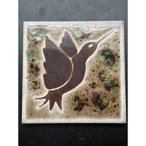 Hummingbird 4x4 Tile Coaster Earth Tones Decor Table Top